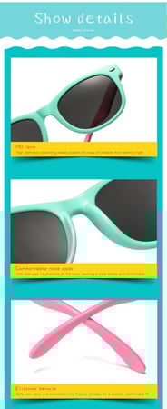 نظارات شمسية لحماية الأطفال من الأشعة فوق البنفسجية، مريحة ومرنة