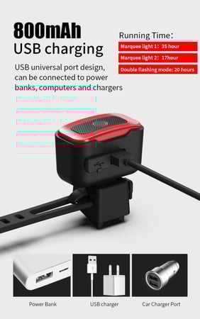 ضوء نور خلفي للدراجة الهوائية بخصائص مميزة