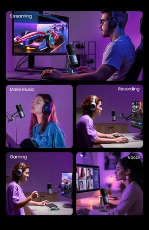 مايك Ugreen USB Desktop Microphone CM769 - جودة صوت احترافية مع إضاءة RGB مذهلة