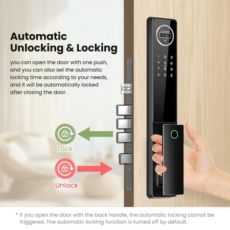 قفل باب ذكي  أوتوماتكي مع كاميرا وبطارية ليثيوم [Tmw Ultra]