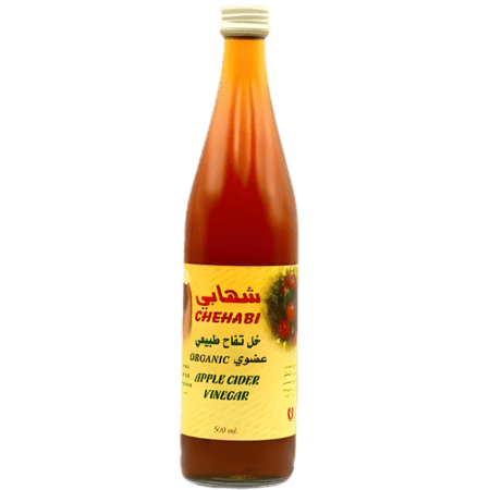 خل التفاح العضوي شهابي 500 مل