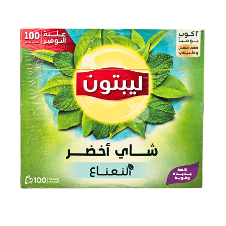 شاي أخضر بالنعناع ليبتون 100 كيس