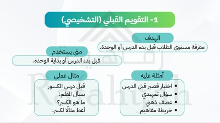 ورشة عمل أدوات التقويم وأنواعه في التعليم