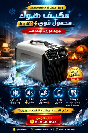 مكيف متنقل ذكي للتبريد السريع – مثالي للبيت والرحلات |