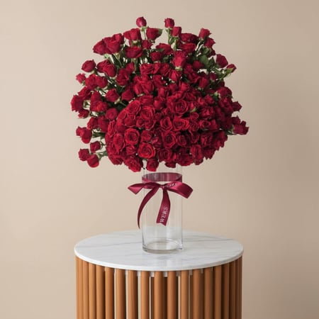 فازه ورد بيبي روز  باللون الاحمر - فازه ورد احمر