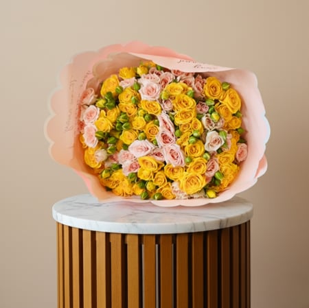 بوكيه ورد بيبي روز ذهبي