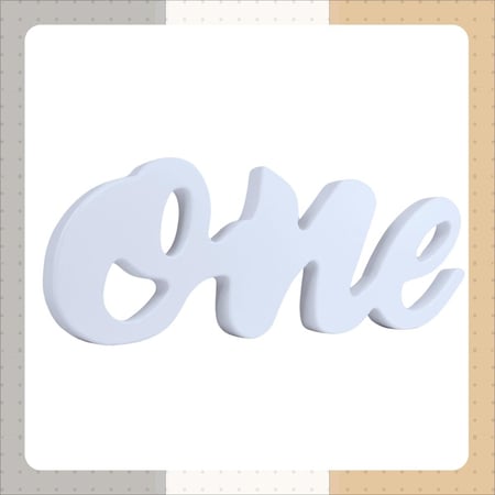 بروبس مجسم كلمة ONE - أبيض