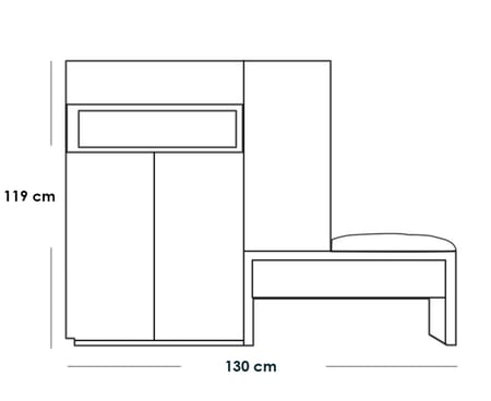 خزانة أحذية خشب MDF بيج بتصميم عصري 5 أرفف 3 أدراج