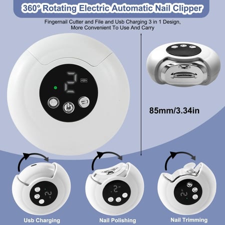آلة قص وتشذيب الأظافر الكهربائية – دوران 360° آمن