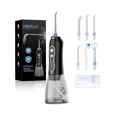 جهاز تنظيف الأسنان بالماء قابل للشحن – 5 أوضاع و5 رؤوس – تنظيف احترافي للمنزل والسفر