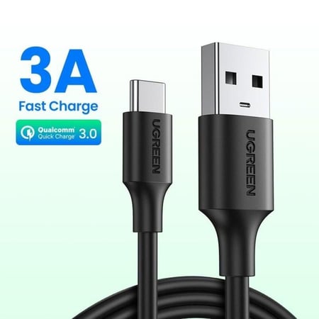 يوجرين كيبل شاحن USB إلى USB-C بطول 2م - أسود
