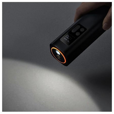 بيسوس مضخة اطارات سوبر ميني مع ضوء ال اي دي - 12 فولت - اسود