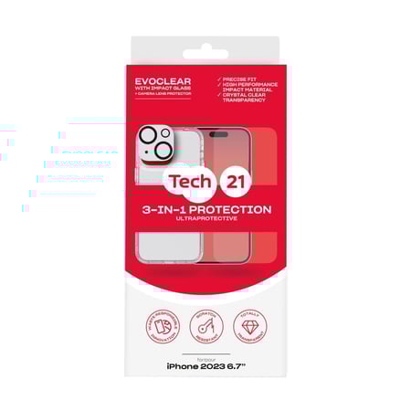 تك 21 بكج حماية شفاف ايفون 15 بلس 3 في 1