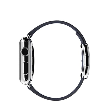 حزام ساعة ابل مقاس 40 - 38 مم جلد طبيعي من ابل لون ازرق غامق