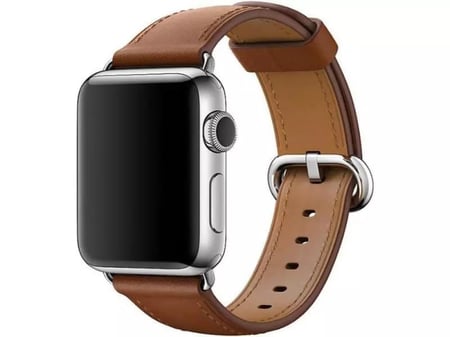 حزام ساعة ابل مقاس 40 - 38 مم جلد طبيعي من ابل لون بني