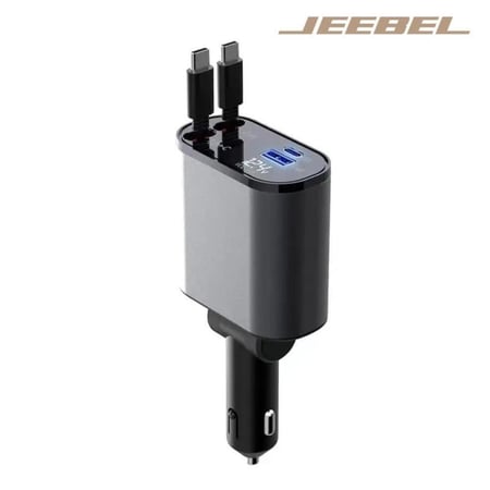 شاحن سيارة بقوة 120 واط بمنفذي USB و كيابل مدمجة من جيبل JEEBEL