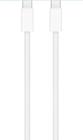 كابل شحن معتمد من ابل USB-C إلى USB-C تايب سي  65 W واط أبيض