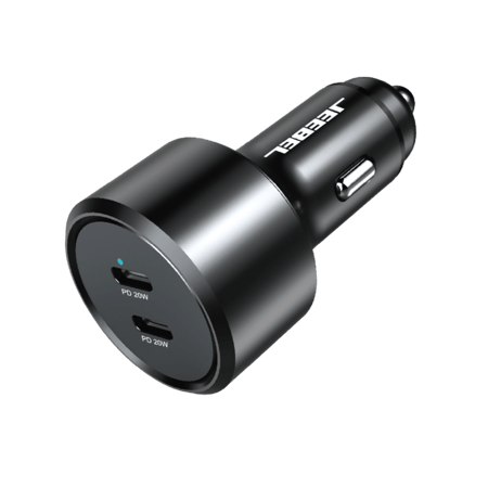 شاحن سيارة أسود بمدخلين تايب سي بقوة 40 واط من JEEBEL جيبيل