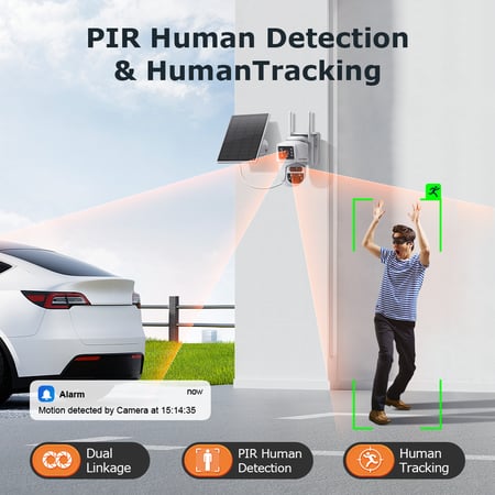كاميرا تعمل بالطاقة الشمسية بدقة 6 ميجا بيكسل - واي فاي بعدستين عالية الدقة 12X PTZ ST-537-6M