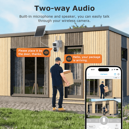 كاميرا تعمل بالطاقة الشمسية بدقة 6 ميجا بيكسل - واي فاي بعدستين عالية الدقة 12X PTZ ST-537-6M