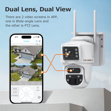 كاميرا تعمل بالطاقة الشمسية بدقة 6 ميجا بيكسل - واي فاي بعدستين عالية الدقة 12X PTZ ST-537-6M