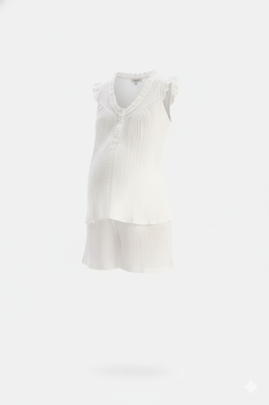 بيجامة موسلين قطنية خفيفة بخصر مرن – Dagi تركي-تصميم مريح للنوم والصيف