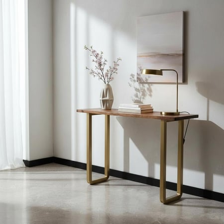 كنسول خشب بني غامق 130 سم