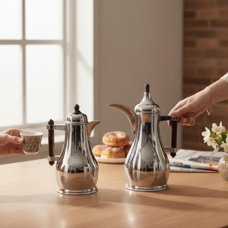 طقم ترامس اصايل بمقبض خشبي لامع 1 لتر