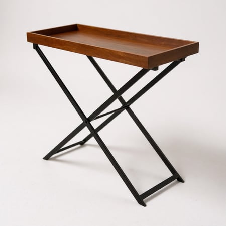 كونسول خشب قاعدة حديد اسود