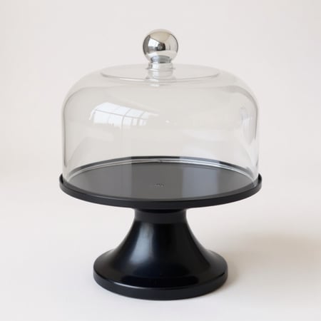 صحن تقديم حديد بغطاء اكرليك