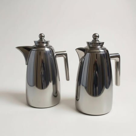 طقم ترامس فضي لامع