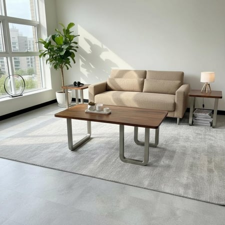 طقم طاولة خشب ارجل حديد فضي