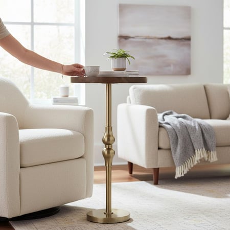 طاولة خدمة خشب هندي ذهبي