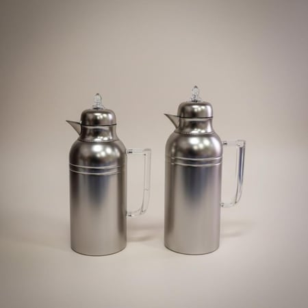 طقم ترامس باريس 1 لتر + 0.75 بمقبض شفاف مطفي