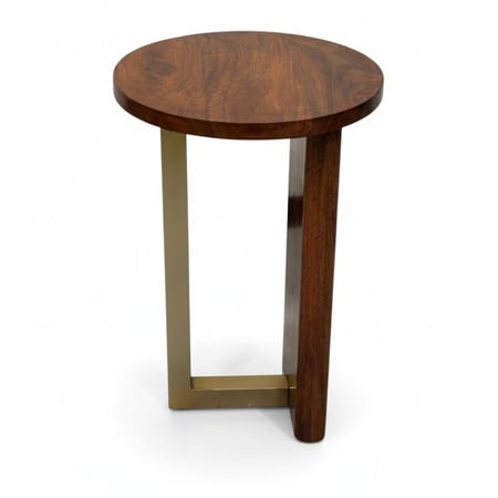 طاولة خدمة خشب بحديد ذهبي هندي