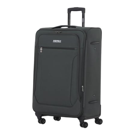 طقم شنط سفر قماش 3 قطع دبل كفرات هيكل ألمونيوم وسحاب توسعة ضد السرقة خفيف الوزن - ماركة KONG LV