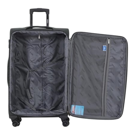 طقم شنط سفر قماش 3 قطع دبل كفرات هيكل ألمونيوم وسحاب توسعة ضد السرقة خفيف الوزن - ماركة KONG LV