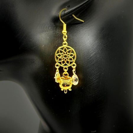 Golden Crown Chakra with Multiple Charms