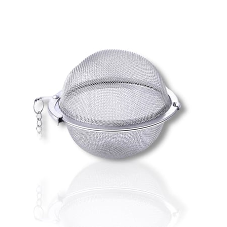 مصفاة شاي من الاستانلس بتصميم كروي فضي