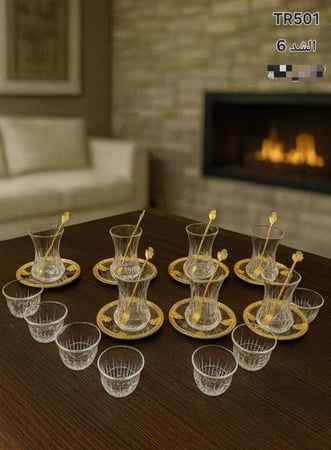 طقم بيالات وفناجيل تركي 24 قطعه