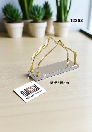 حامل مناديل استيل بمقابض ذهبية فاخرة – تصميم أنيق