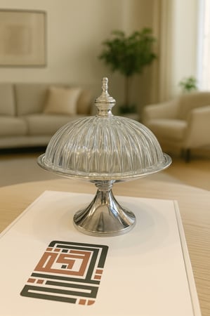 صواني تقديم ستانليس ستيل غطاء زجاج عالي الجودة