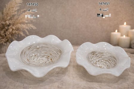 صحن تقديم زجاجي أبيض تايقر