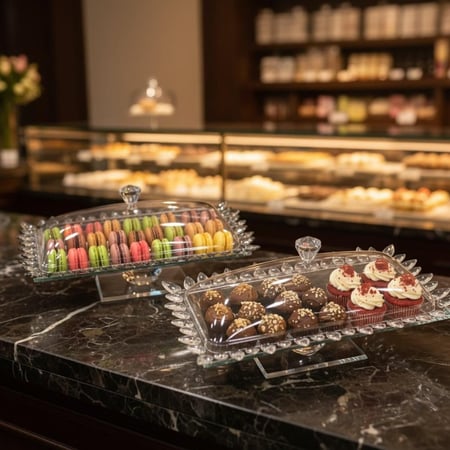 صحن تقديم بغطاء اكريلك M