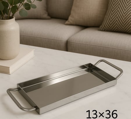 صينية تقديم فاخرة من الستانلس ستيل