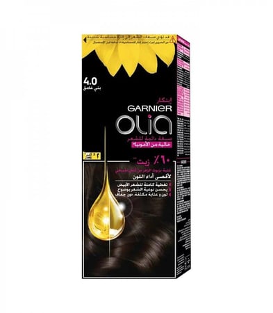 جارنير صبغة شعر دائمة اوليا بدون أمونيا 4.0 بني غامق