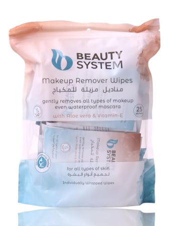 بيوتي سستم مناديل مزيلة للمكياج 25 منديل