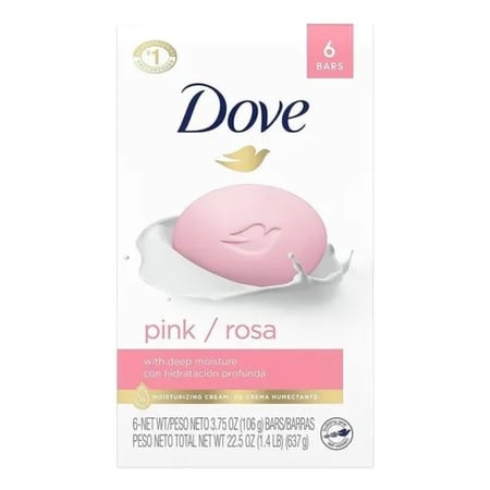 دوف صابون الجمال الوردى برائحة الورد 6 قطع 106جرام