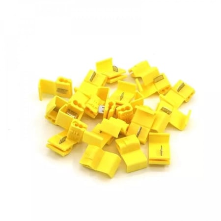 50 قطعة سكوتش قفل موصلات تفريع الأسلاك، محطات لصق سريعة الكبس غير مدمرة (اصفر) للسلك mm 6-4