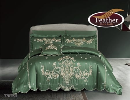 مفرش سكاي مطرز صيفي 4 قطع نفرونص